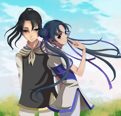 Xiaoyao and Ling'er anime style