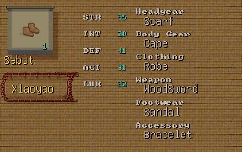 Legend of Sword and Fairy - in game screenshot of items