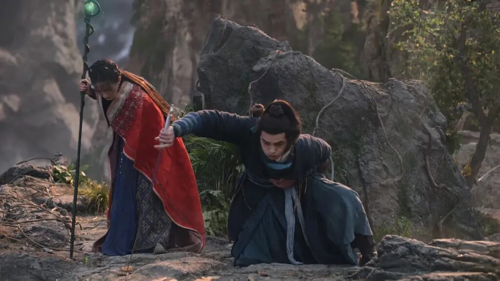 Li Xiaoyao and Zhao Ling'er severely injured in battle (He Yu and Yang Yutong in Sword and Fairy 1)