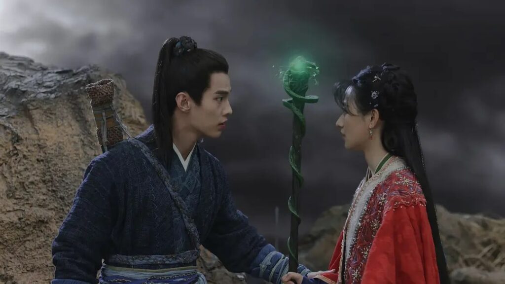 Li Xiaoyao and Zhao Ling'er (He Yu and Yang Yutong) together in the final battle (Sword and Fairy 1)