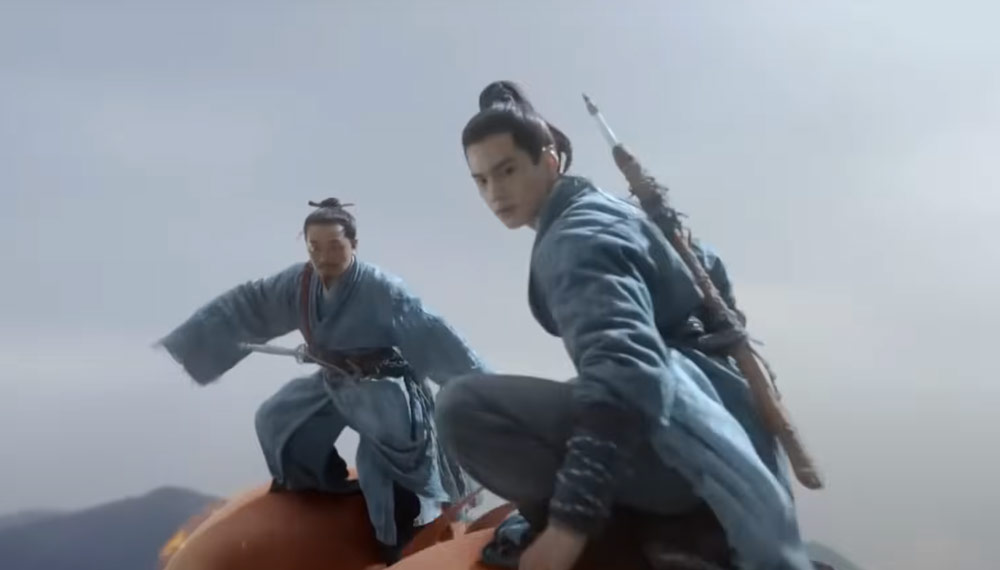 Wu Yue as Drunken Sword Immortal and He Yu as Li Xiaoyao (Sword and Fairy 1 2024)