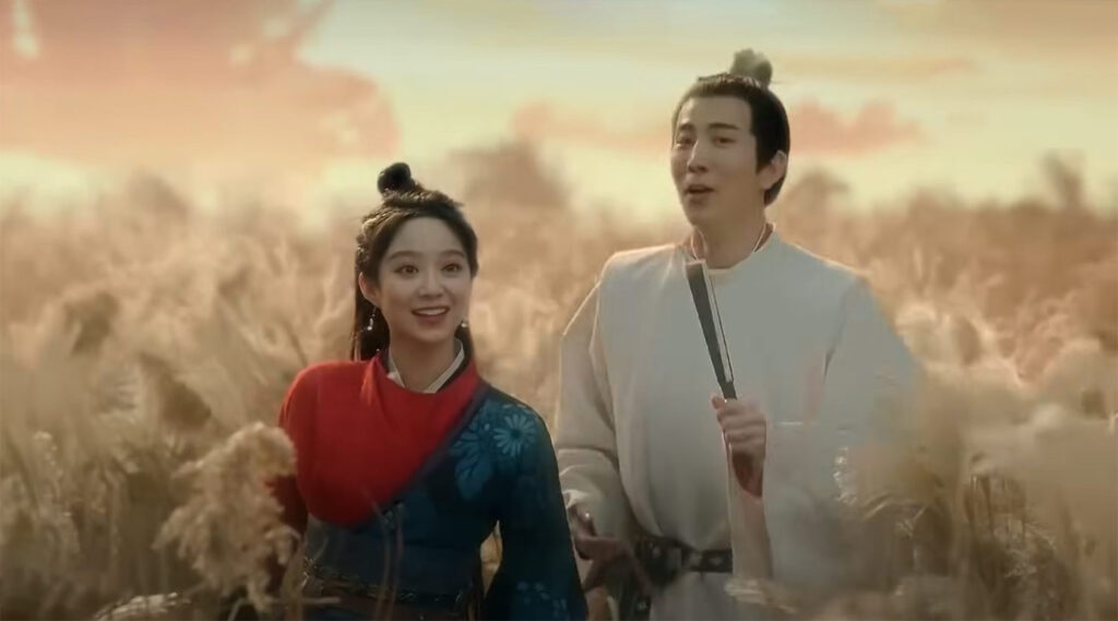 Xu Hao as Lin Yueru and Li Chuan as Liu Jinyuan in the ending of Sword and Fairy 1